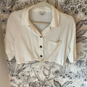 Topshop- Cropped Tie shirt